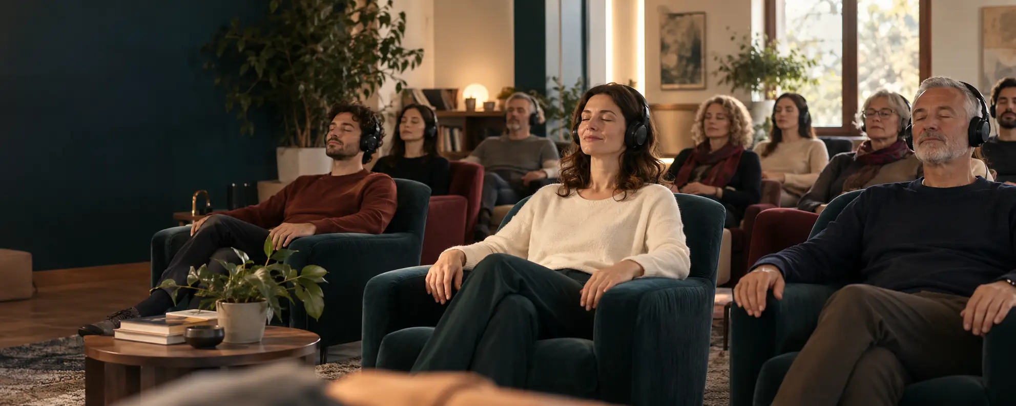 Persone durante una sessione di ascolto BrainSound