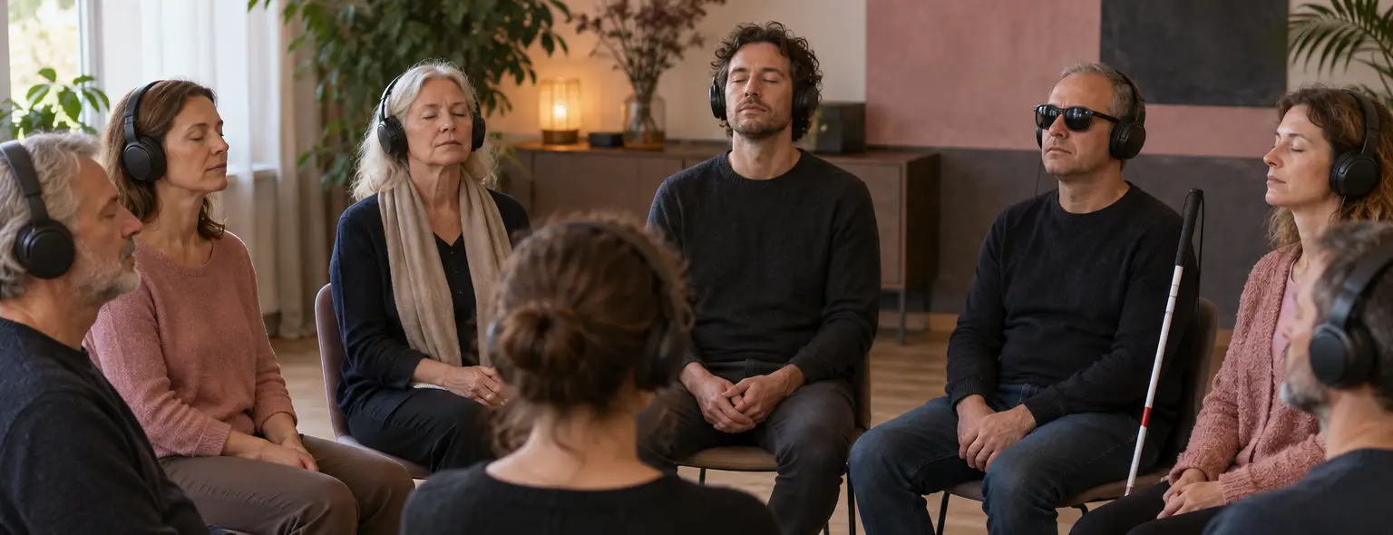Partecipanti durante una sessione di ascolto BrainSound